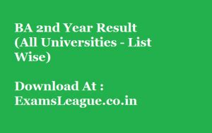 BA 2nd Year Result 2024 Regular & Private BA Part 2 Result Date Pdf.
